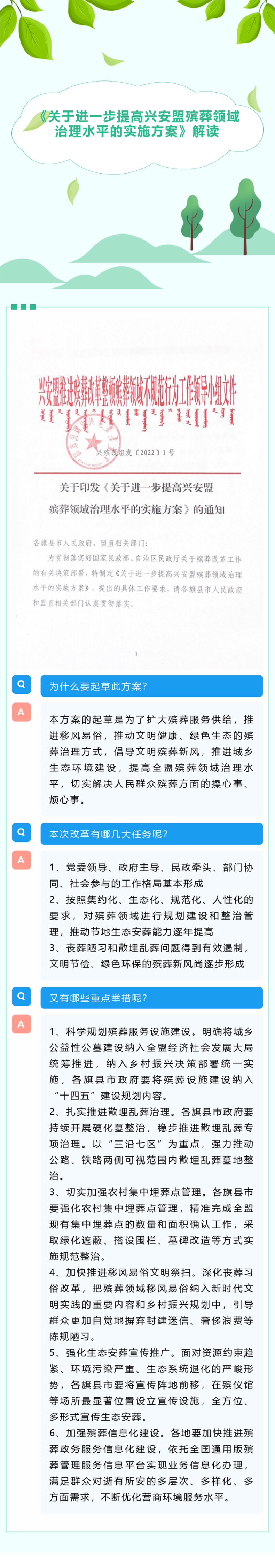 《关于进一步提高兴安盟殡葬领域治理水平的实施方案》解读